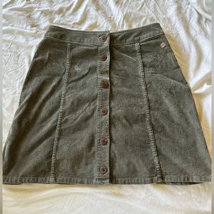Corduroy moss green mini skirt
